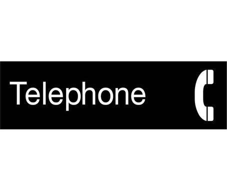 Engraved - Telephone - Graphic - 3X10 - Black - 2Ply Plastic - EN23BK