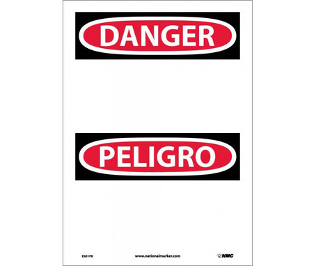 Danger: (Header Only) (Bilingual) - 14X10 - PS Vinyl - ESD1PB