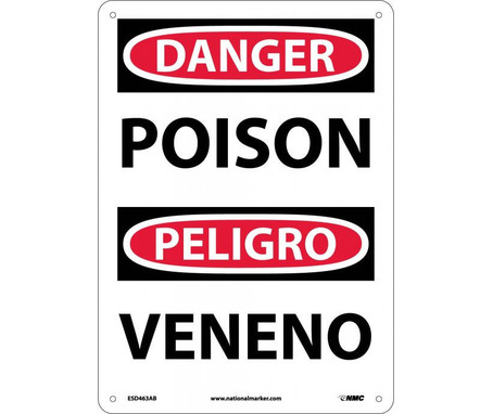 Danger: Poison Bilingual - 14X10 - .040 Alum - ESD463AB