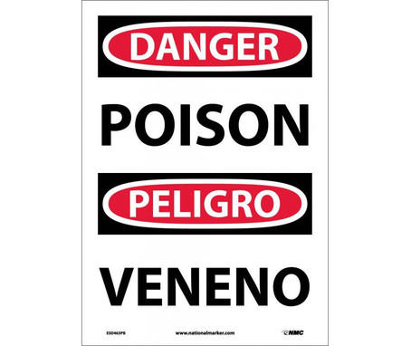 Danger: Poison Bilingual - 14X10 - PS Vinyl - ESD463PB
