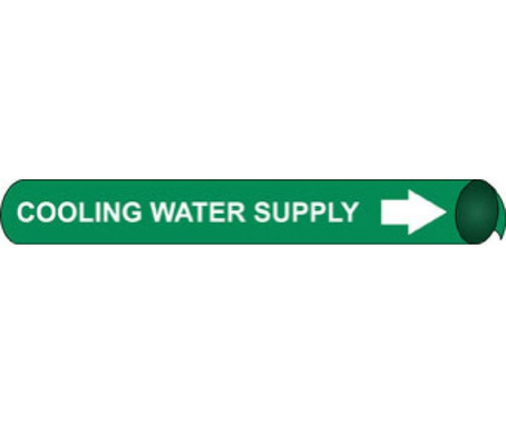 Pipemarker Strap-On - Cooling Water Supply W/G - Fits 6"-8" Pipe - F4119