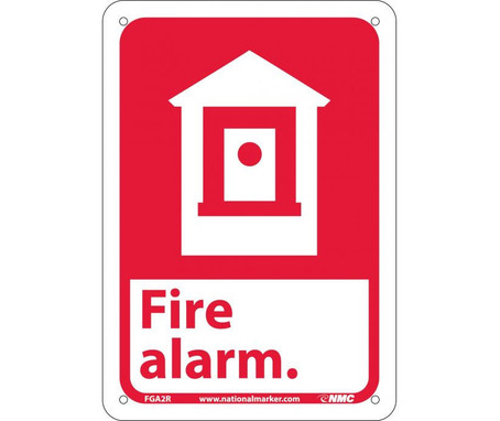 Fire Alarm (W/Graphic) - 10X7 - Rigid Plastic - FGA2R