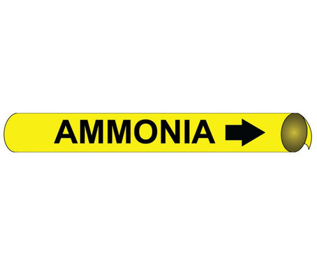 Pipemarker Strap-On - Ammonia B/Y - Fits 8"-10" Pipe - G4004