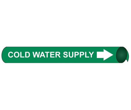 Pipemarker Strap-On - Cold Water Supply W/G - Fits 8"-10" Pipe - G4021