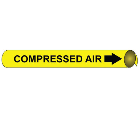 Pipemarker Strap-On - Compressed Air B/Y - Fits 8"-10" Pipe - G4023