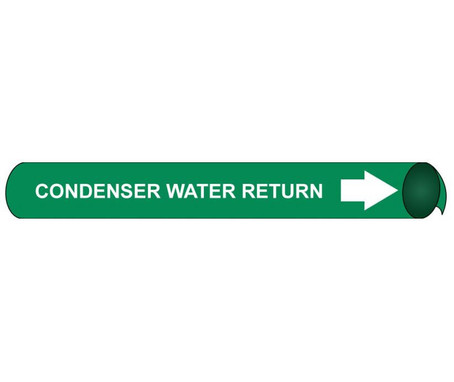 Pipemarker Strap-On - Condenser Water Return W/G - Fits 8"-10" Pipe - G4029