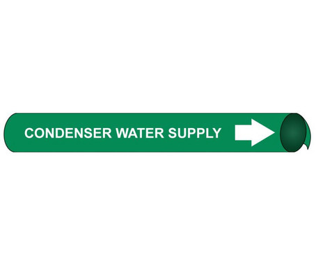 Pipemarker Strap-On - Condenser Water Supply W/G - Fits 8"-10" Pipe - G4030