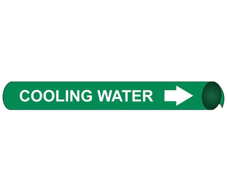 Pipemarker Strap-On - Cooling Water W/G - Fits 8"-10" Pipe - G4031