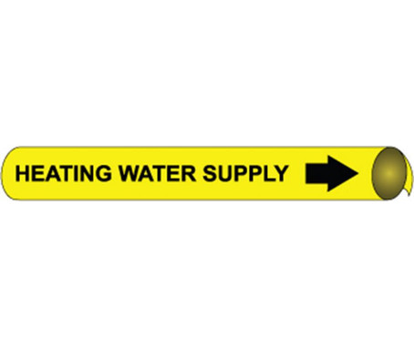 Pipemarker Strap-On - Heating Water Supply B/Y - Fits 8"-10" Pipe - G4056