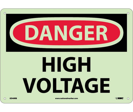 Danger: High Voltage - 10X14 - Rigid Plasticglow - GD49RB