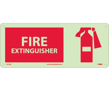 Fire - Fire Extinguisher - Graphic - 7X17 - Rigid Plasticglow - GL128R