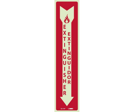 Fire - Fire Extinguisher Bilingual - 18X4 - PS Vinylglow - GL175P