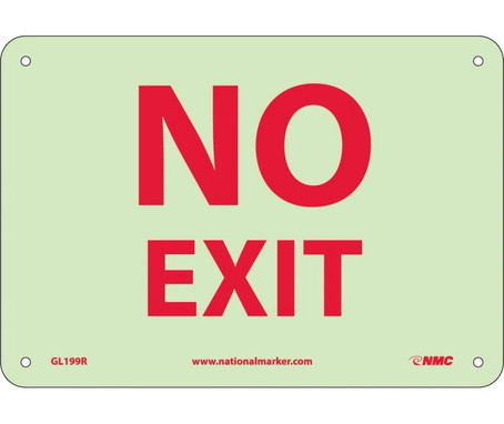 Misc - No Exit - 7X10 - Rigid Plasticglow - GL199R