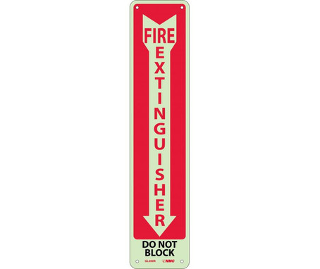 Fire Extinguisher - Do Not Block - 18X4 - PS Glo Vinyl - GL200P