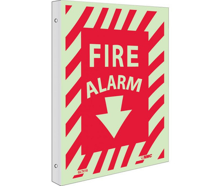 Fire - Fire Alarm - 12X9 - Plastic Flangedglow - GLTV18