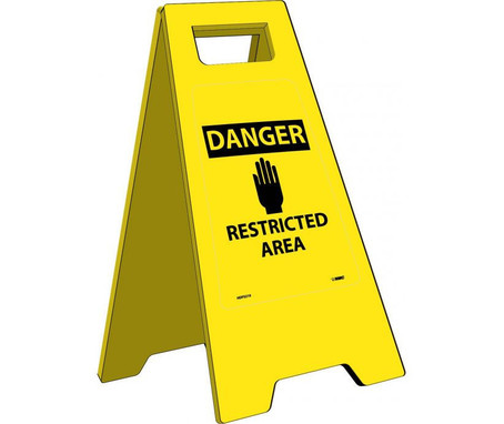 Heavy Duty Floor Sign - Danger: Restricted Area - 24.63X10.75 - HDFS210