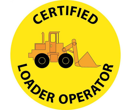 Certified Loader Operator - Graphic - 2" Dia - PS Vinyl - Pack of 25 - HH113