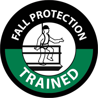 Hard Hat Emblem - Fall Protection Trained - 2" Dia - PS Vinyl - HH124