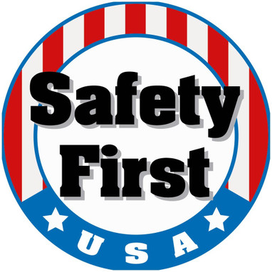 Hard Hat Label - Safety First Usa - 2" Dia - Reflective PS Vinyl - Pack of 25 - HH156R