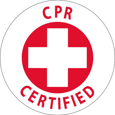 Hard Hat Label - Cpr Certified - 2"Dia. Reflective PS Vinyl - Pack of 25 - HH88R