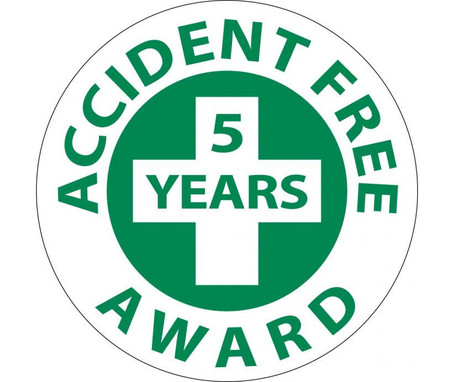 Hard Had Emblem - Accident Free Award (5 Years) - 2" Dia - PS Vinyl - HH32