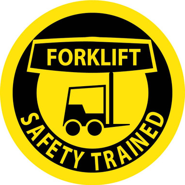 Hard Hat Label - Forklift Safety Trained - 2"Dia. Reflective PS Vinyl - Pack of 25 - HH42R