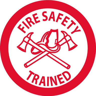Hard Hat Label - Fire Safety Trained - 2"Dia. Reflective PS Vinyl - Pack of 25 - HH72R