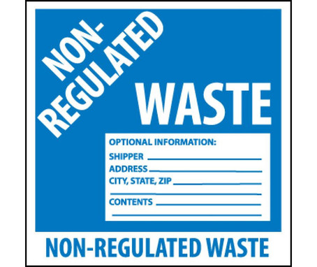 Self-Laminating Labels - Non-Regulated Waste - 6X6 - PS Vinyl - Pack of 5 - HW9SL5