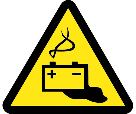 Label - Graphic For Battery Hazard - 2In Dia - PS Vinyl - ISO254AP