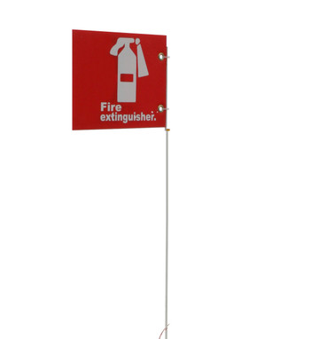 Jsc 4' Pole Only W/ 10" X 7" Alum. Fire Extinguisher Sign