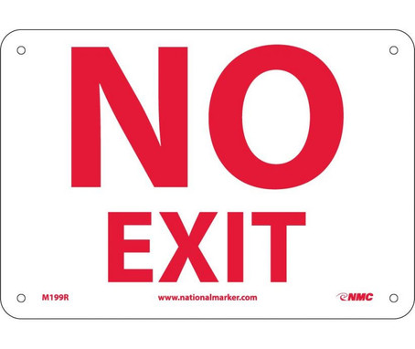 Fire - No Exit - 7X10 - Rigid Plastic - M199R