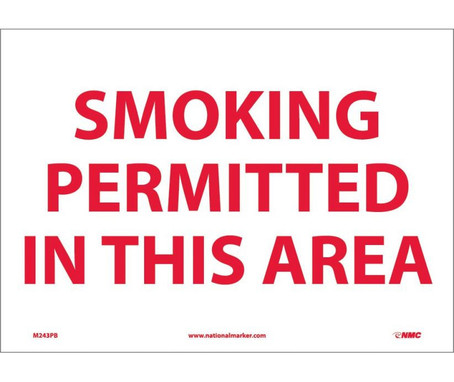 Smoking Permitted In This Area - 10X14 - PS Vinyl - M243PB