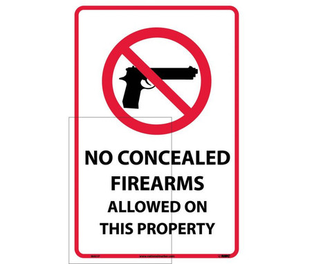 No Concealed Firearms Allowed On This Property - 18X12 - PS Vinyl - M451P
