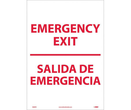 Emergency Exit Bilingual - 20X14 - PS Vinyl - M699PC