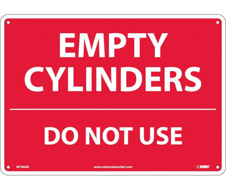 Empty Cylinders Do Not Use - 10X14 - .040 Alum - M746AB