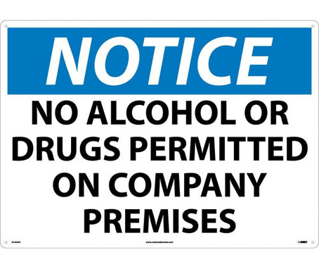 Notice: No Alcohol Or Drugs Permitted On - 20X28 - .040 Alum - N165AD