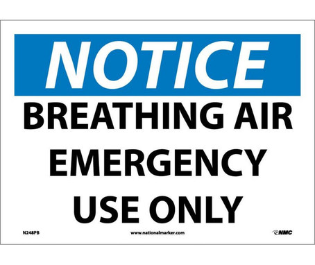 Notice: Breathing Air Emergency Use Only - 10X14 - PS Vinyl - N248PB