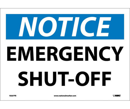 Notice: Emergency Shut-Off - 10X14 - PS Vinyl - N267PB