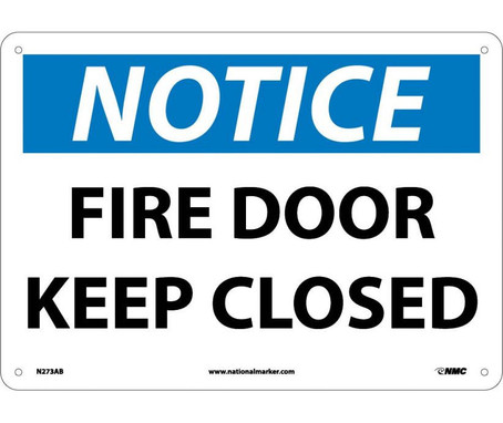 Notice: Fire Door Keep Closed - 10X14 - .040 Alum - N273AB
