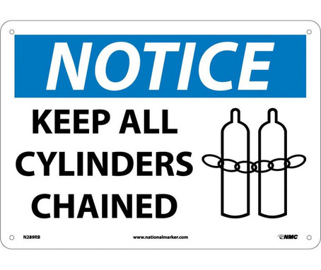 Notice: Keep All Cylinders Chained - Graphic - 10X14 - Rigid Plastic - N289RB