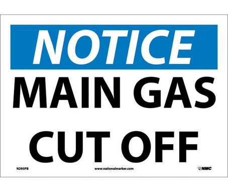 Notice: Main Gas Cut Off - 10X14 - PS Vinyl - N295PB