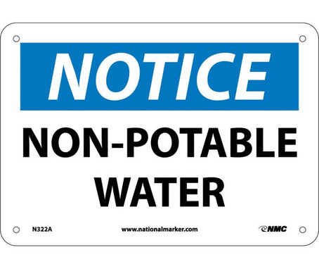 Notice: Non-Potable Water - 7X10 - .040 Alum - N322A