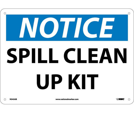 Notice: Spill Clean Up Kit - 10X14 - .040 Alum - N345AB