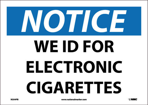 We Id For Electronic Cigarettes - 10X14 - Pressure Sensitive Vinyl - N504PB