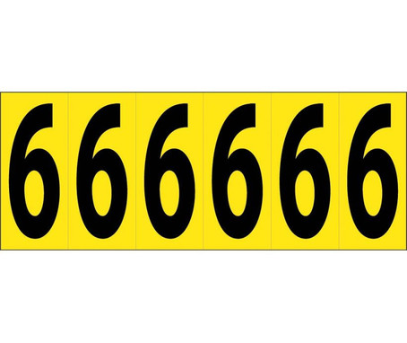 Number Card - 3" 6 (6 Numbers/Card) - PS Cloth - NPS66