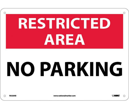 Restricted Area - No Parking - 10X14 - .040 Alum - RA20AB