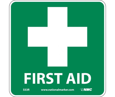 First Aid (W/ Graphic) - 7X7 - Rigid Plastic - S53R