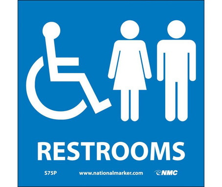 Restrooms (W/Graphic) - 7X7 - PS Vinyl - S75P