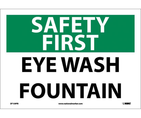 Safety First - Eye Wash Fountain - 10X14 - PS Vinyl - SF159PB
