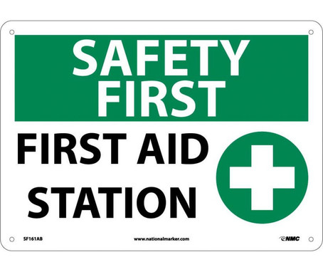 Safety First - First Aid Station - Graphic - 10X14 - .040 Alum - SF161AB